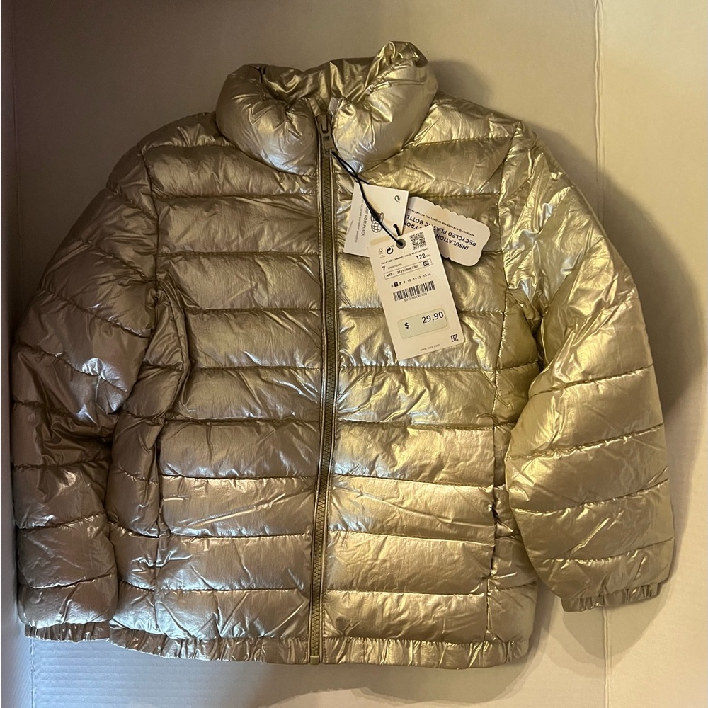 chic Gold Puffer Jacket